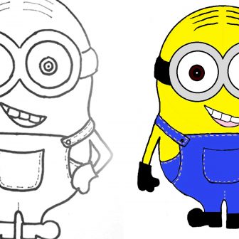 336x336 How To Draw Bob The Minion Step