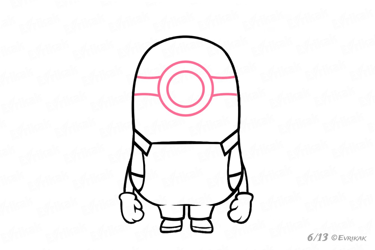 1300x867 How To Draw A Minion With One Eye In Stages Using A Pencil