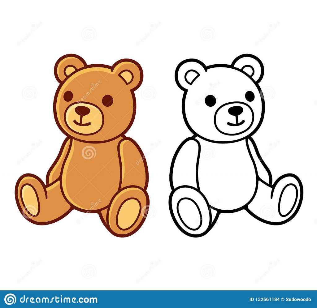 1024x996 Coloring Pages Teddyr Drawing Toy Black White Line Art Colored