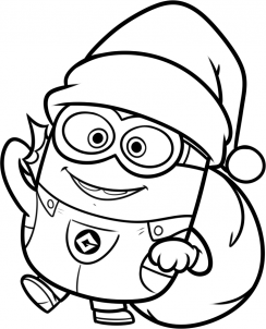 244x302 Minion Coloring Christmas Picture How To Draw A Christmas Minion