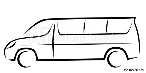 500x250 Dynamic Vector Illustration Of A Minivan For Passengers