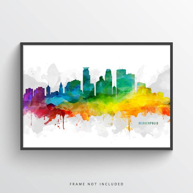 642x642 Minneapolis Minnesota Skyline Poster Minneapolis Art Etsy