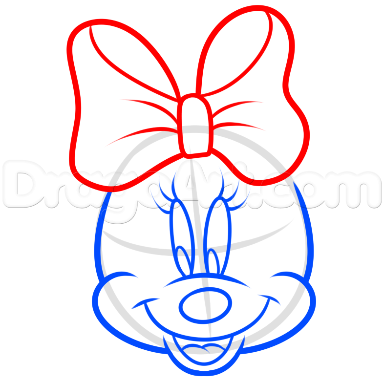 786x784 How To Draw Minnie Mouse Easy, Step