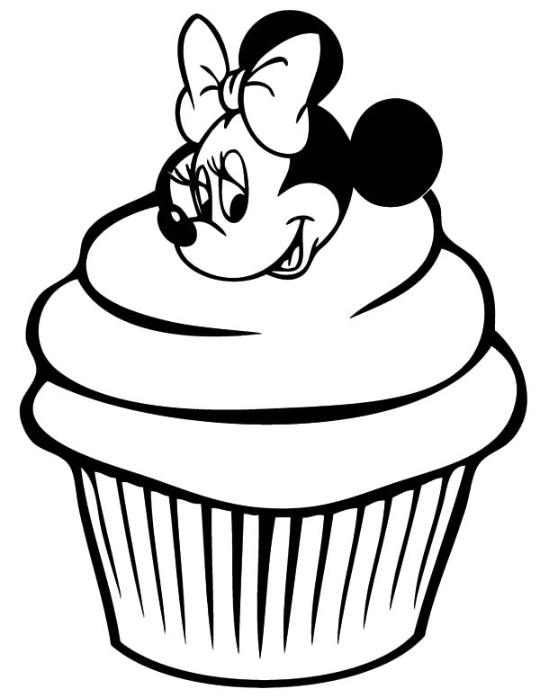 600x776 Minnie Mouse Cake Coloring Pages