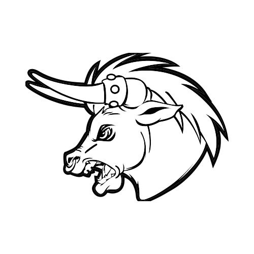 500x500 Minotaur Side Bw Clip Art