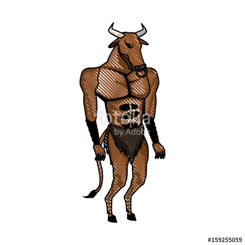 500x500 minotaur greek mythological creature legend image vector