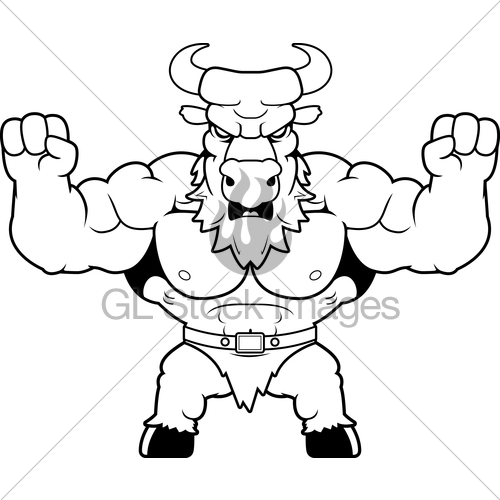 500x500 Cartoon Minotaur Angry Gl Stock Images