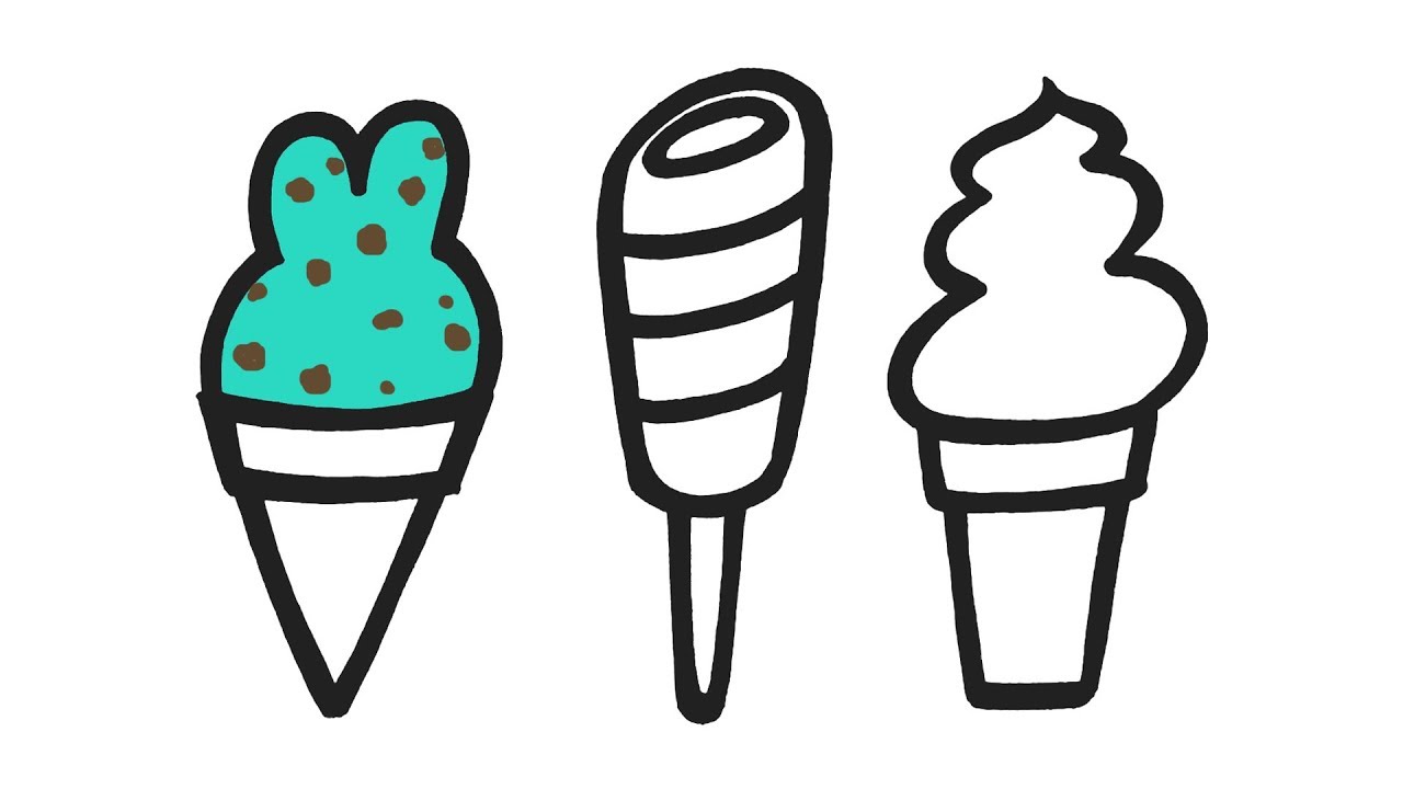 1280x720 Mint Chocolate Chip Ice Cream Drawing And Coloring Learn Numbers