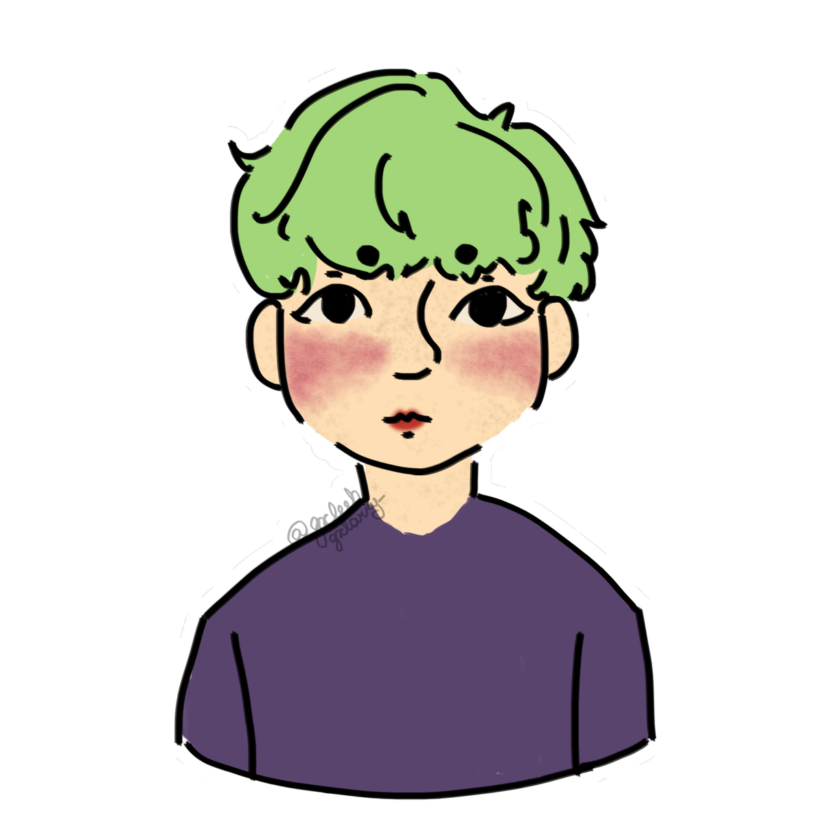 1200x1200 Collection Of Free Suga Drawing Mint Hair Download On Ui Ex
