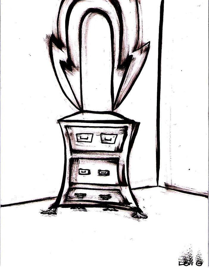 702x900 Dresser With Mirror Drawing