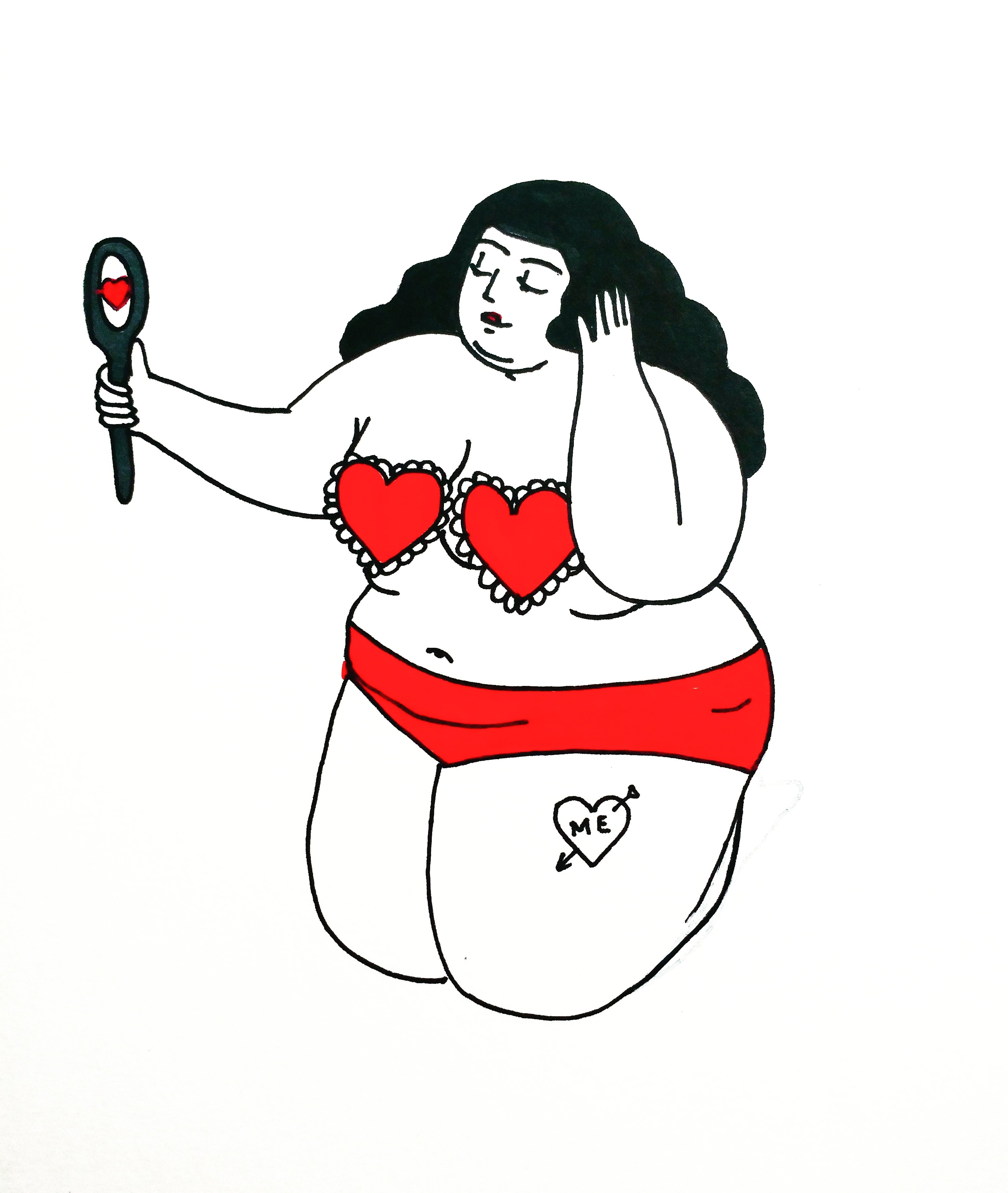 2988x3536 Mirror Babe Drawing Art Brat Comics