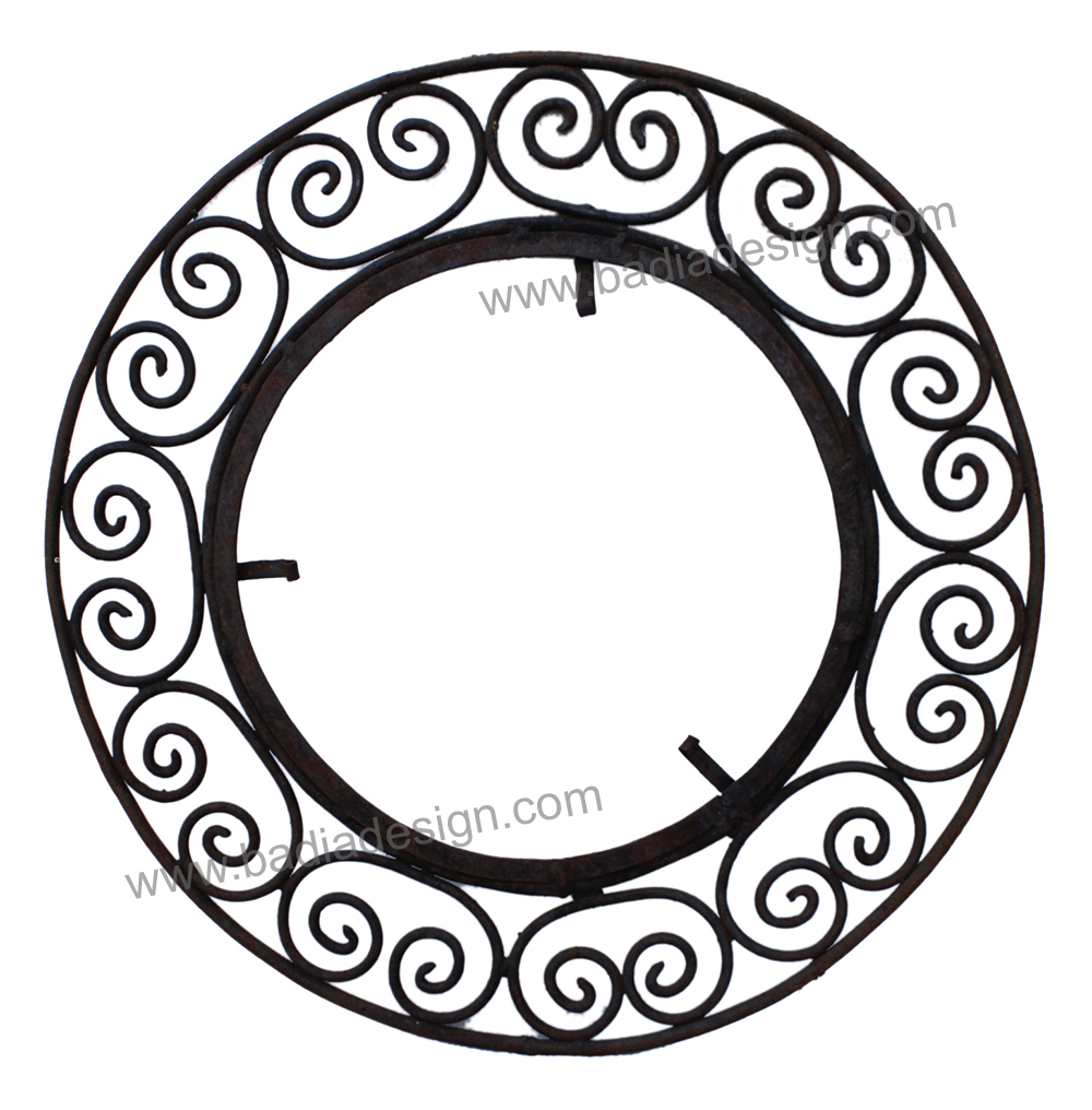1000x1016 Wrought Iron Round Mirror Frame