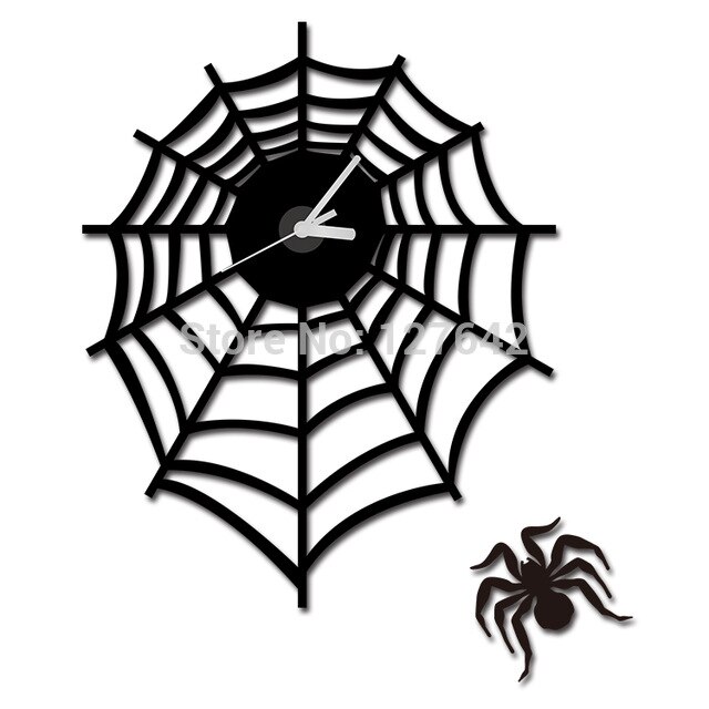 640x640 New Diy Clock Cobweb Mirror Reflection Acrylic Home Decoration