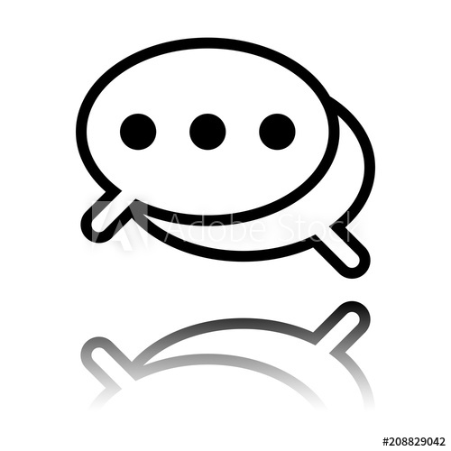 500x500 Simple Chat Couple Of Text Clouds Linear Icon With Thin Outline