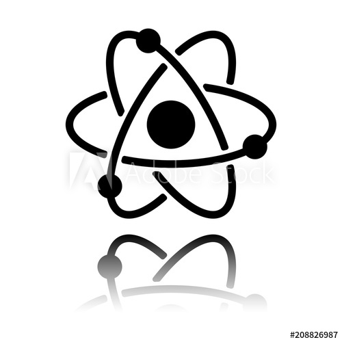 500x500 Scientific Atom Symbol, Simple Icon Black Icon With Mirror