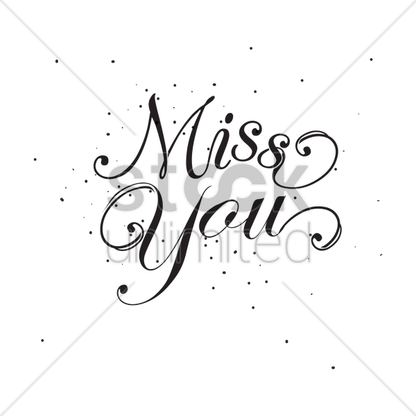 600x600 Miss You Text Vector Image