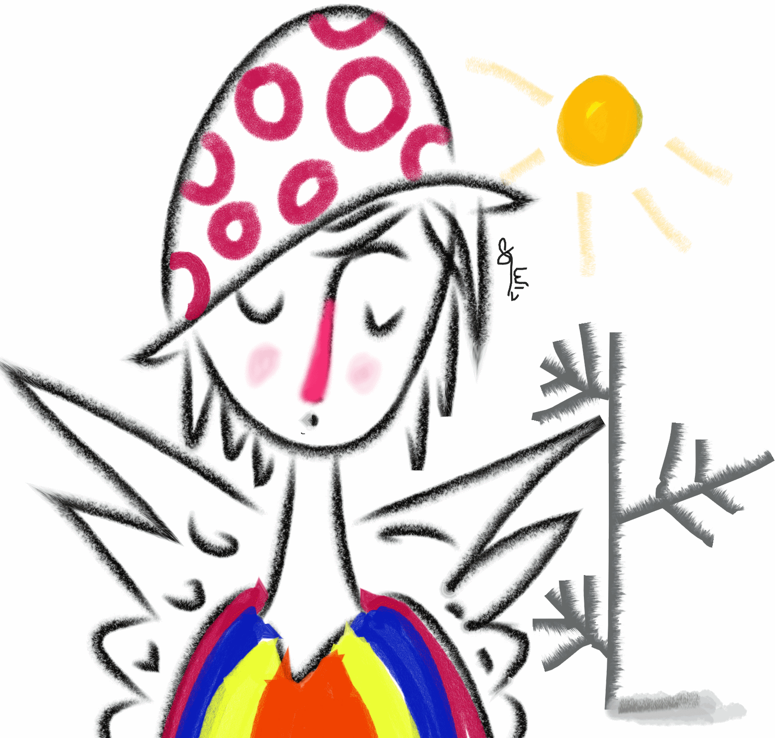 1557x1481 An Angel In Mission Illustration