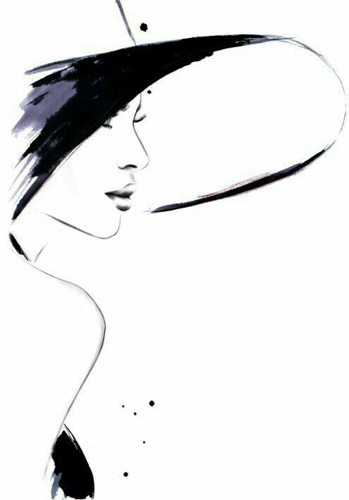 495x710 frau mit hut drwaing art, art drawings, fashion sketches