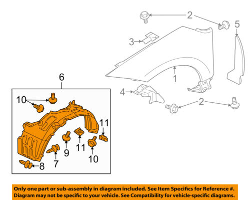 500x399 Mitsubishi Oem Eclipse Front Fender Liner Splash Shield Left