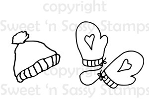 300x212 Hat Mittens Digital Stamp