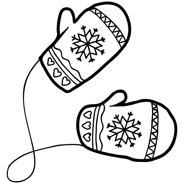 600x600 Winter Mittens Craft Stamp