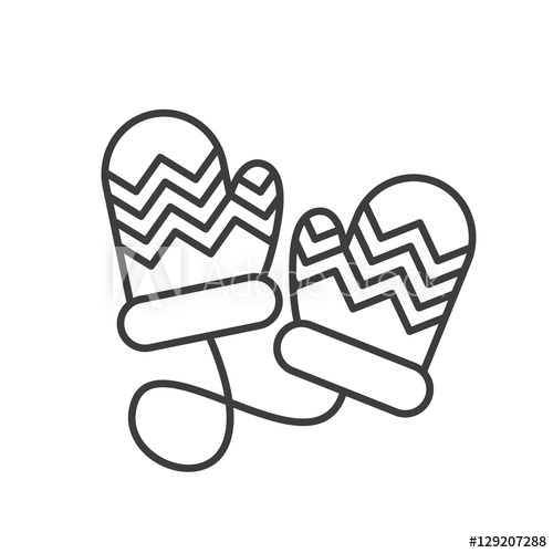 500x500 Winter Mittens Linear Icon