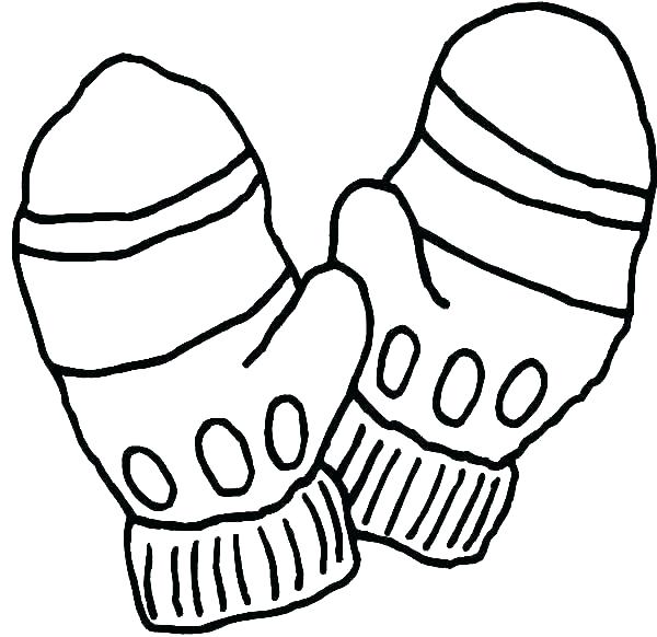 600x582 Mittens Drawing Large For Free Download