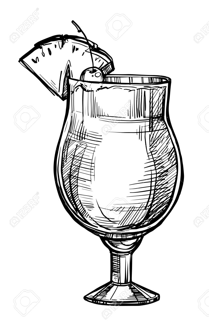 834x1300 Drinks Drawing Mixed Drink For Free Download