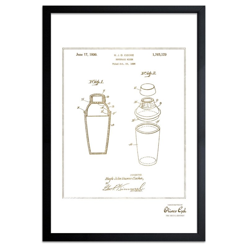 800x800 Trent Austin Design 'cocktail Mixer Framed Drawing Print