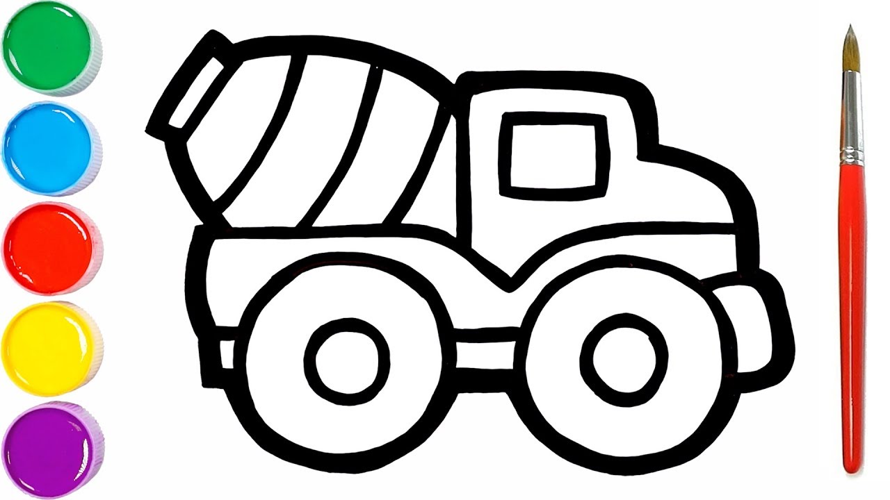 1280x720 Xe Xi Cement Mixer Truck Toy Drawing