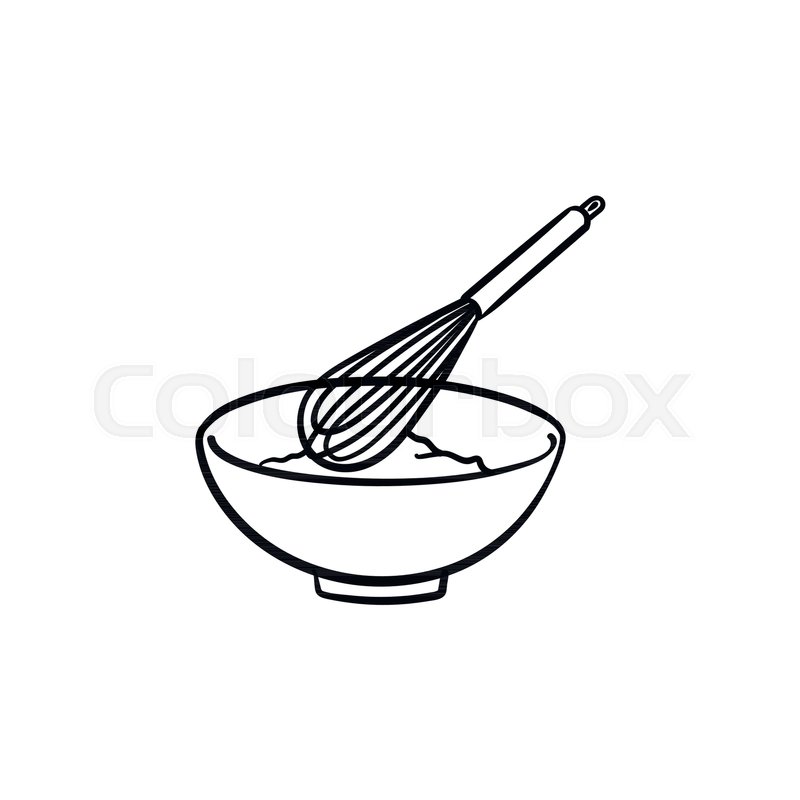 800x800 Mixing Bowl With A Wire Whisk Hand Stock Vector Colourbox