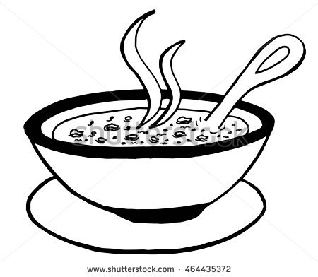 450x392 Bowl Of Soup Clipart Black And White