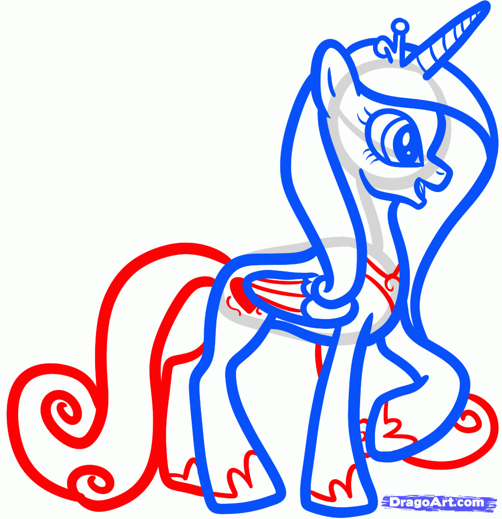 1019x1054 How To Draw Mlp How To Draw Princess Cadence My Little Pony Step