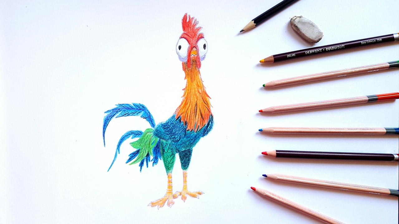 1280x720 Drawing Hei Hei From Moana