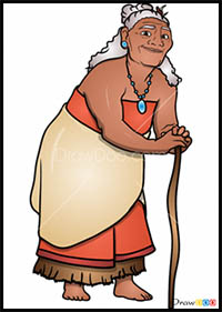 200x281 How To Draw Disney's Moana Cartoon Characters Drawing Tutorials