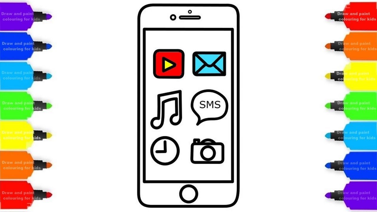 1280x720 Mobile Phone Coloring Book And Drawing For Kids Coloring Pages
