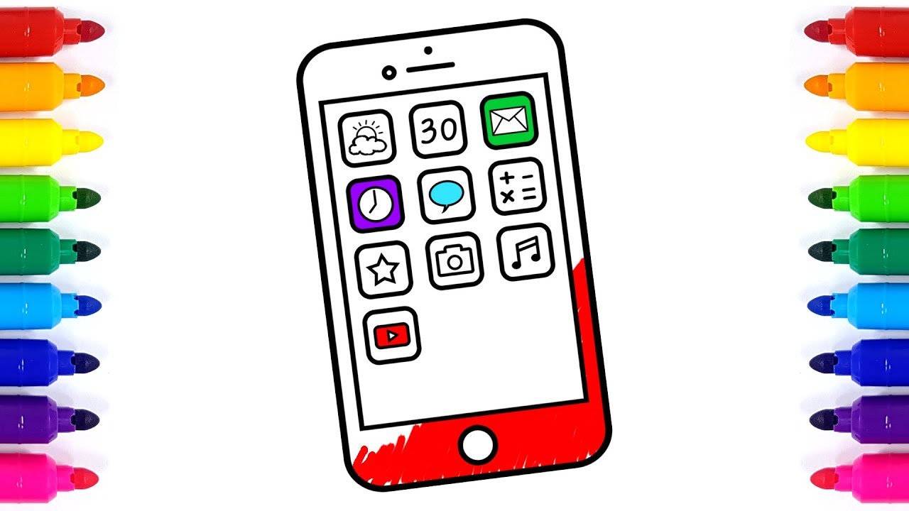 1280x720 Toy Mobile Phone Coloring Book And Drawing For Kids Learning How