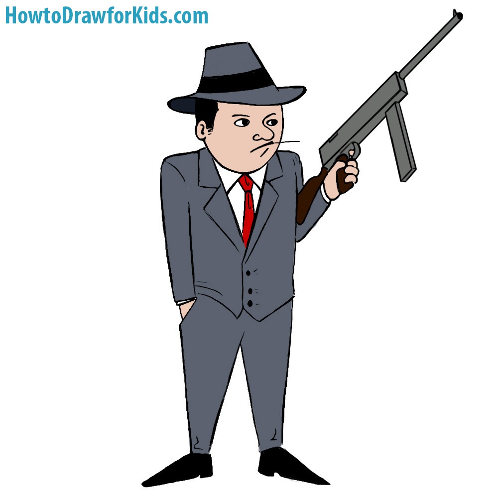 1000x1000 How To Draw A Gangster For Kids How To Draw For Kids