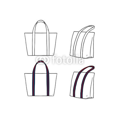 400x400 hand drawn vector illustration of blank white with stripe straps