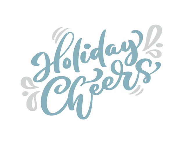 630x490 Holiday Cheers Blue Christmas Vintage Calligraphy Lettering Vector