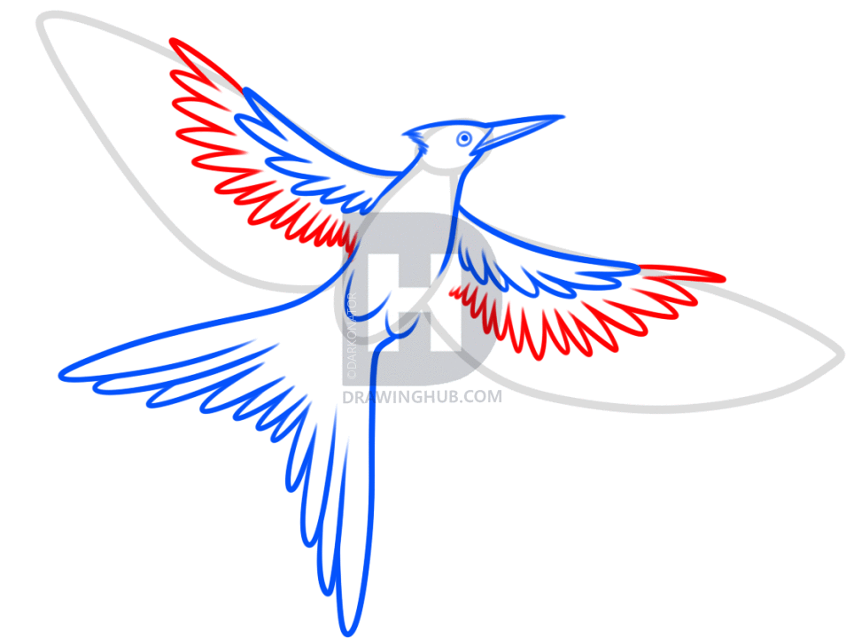 964x720 how to draw the hunger games mockingjay, step