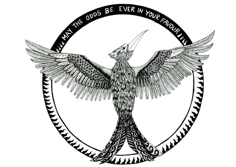 770x544 mockingjay drawing