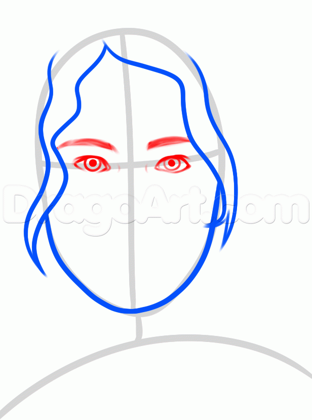 616x829 draw katniss easy, step