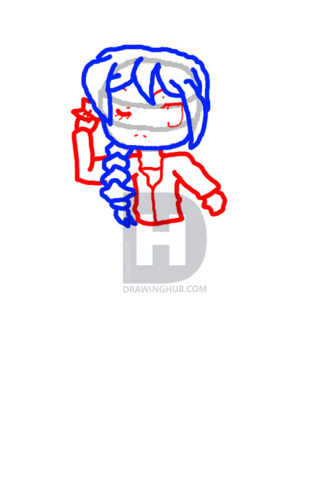486x720 how to draw chibi katniss from the hunger games, step