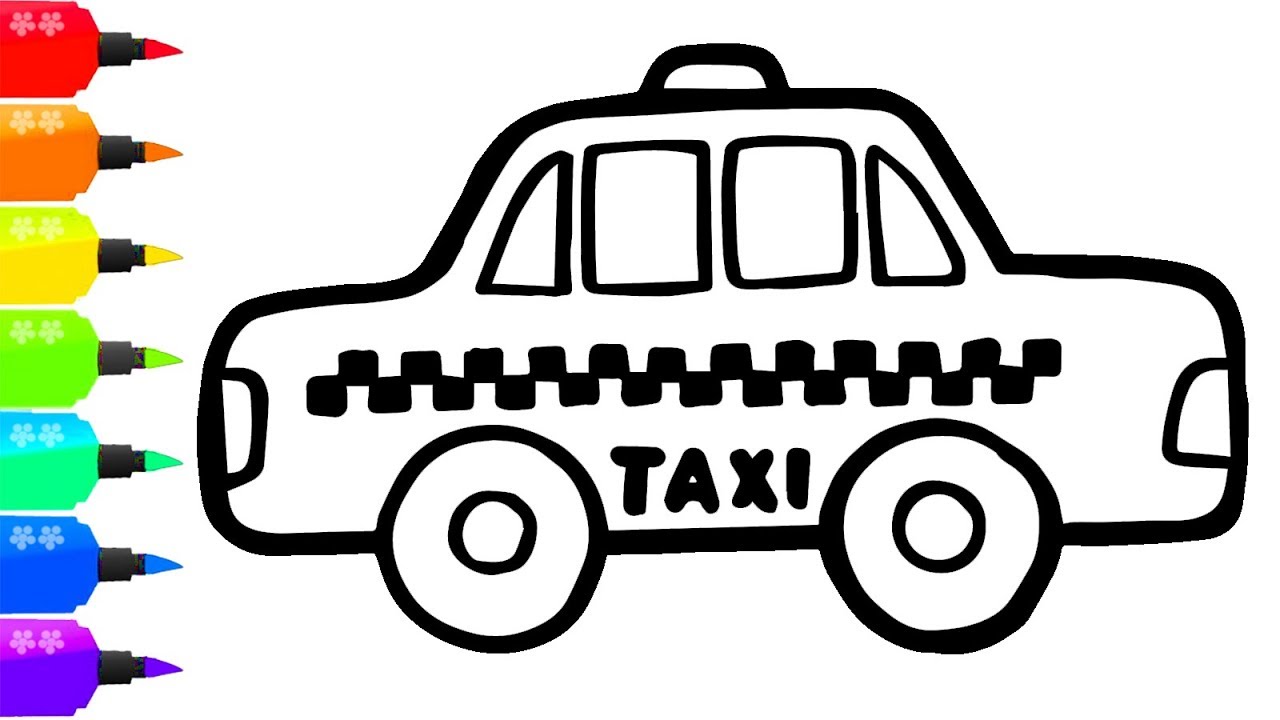 1280x720 How To Draw A Taxi For Kids Painting For Toddlers And Drawing