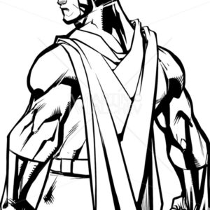 300x300 Superheroine Battle Mode No Cape Line Art