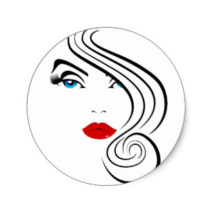 307x307 Girl Face Drawing Stickers Zazzle Ca