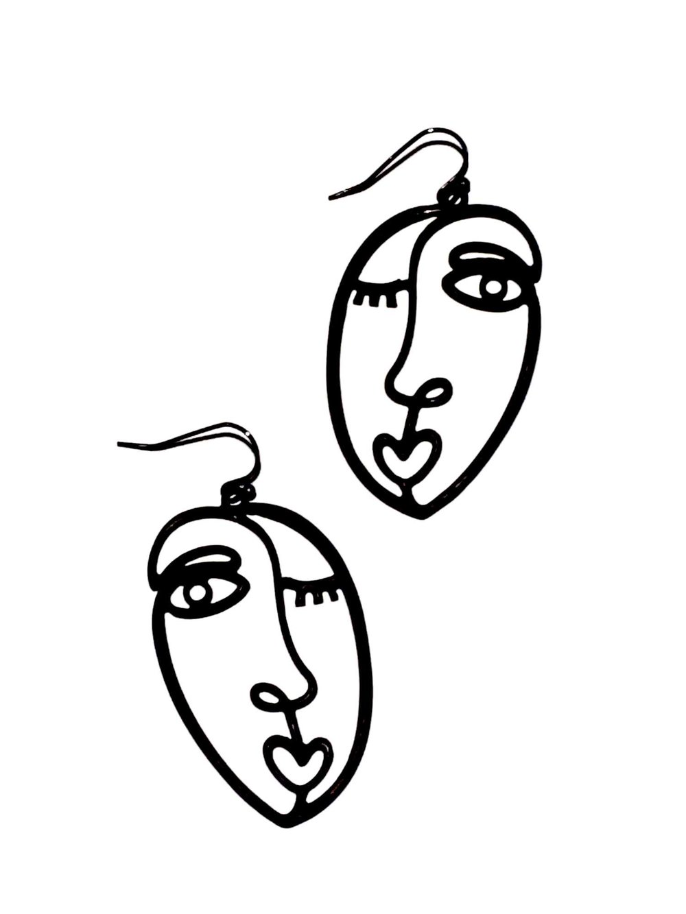 1000x1333 Black Modern Art Face Earrings House Of Terrance