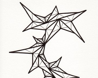 340x270 Original Freehand Drawing Black And White Minimalist Art Etsy