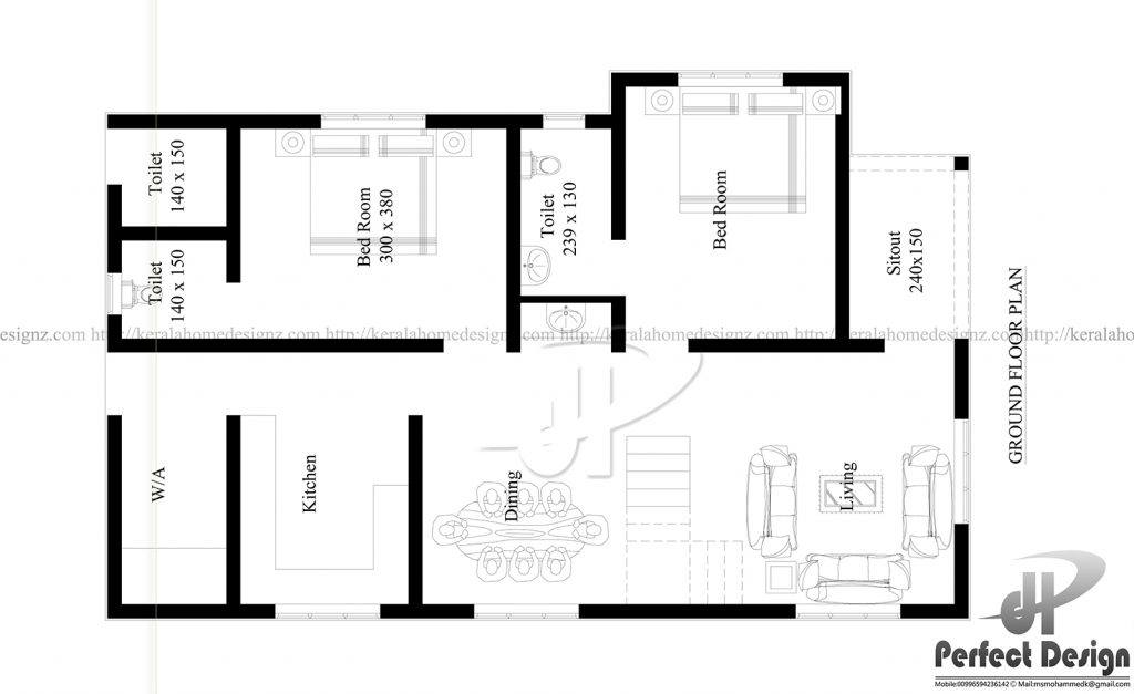 1024x627 Square Feet Contemporary Style Home With Bedrooms Acha Homes